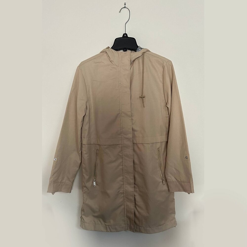 Hooded Beige Rain Coat